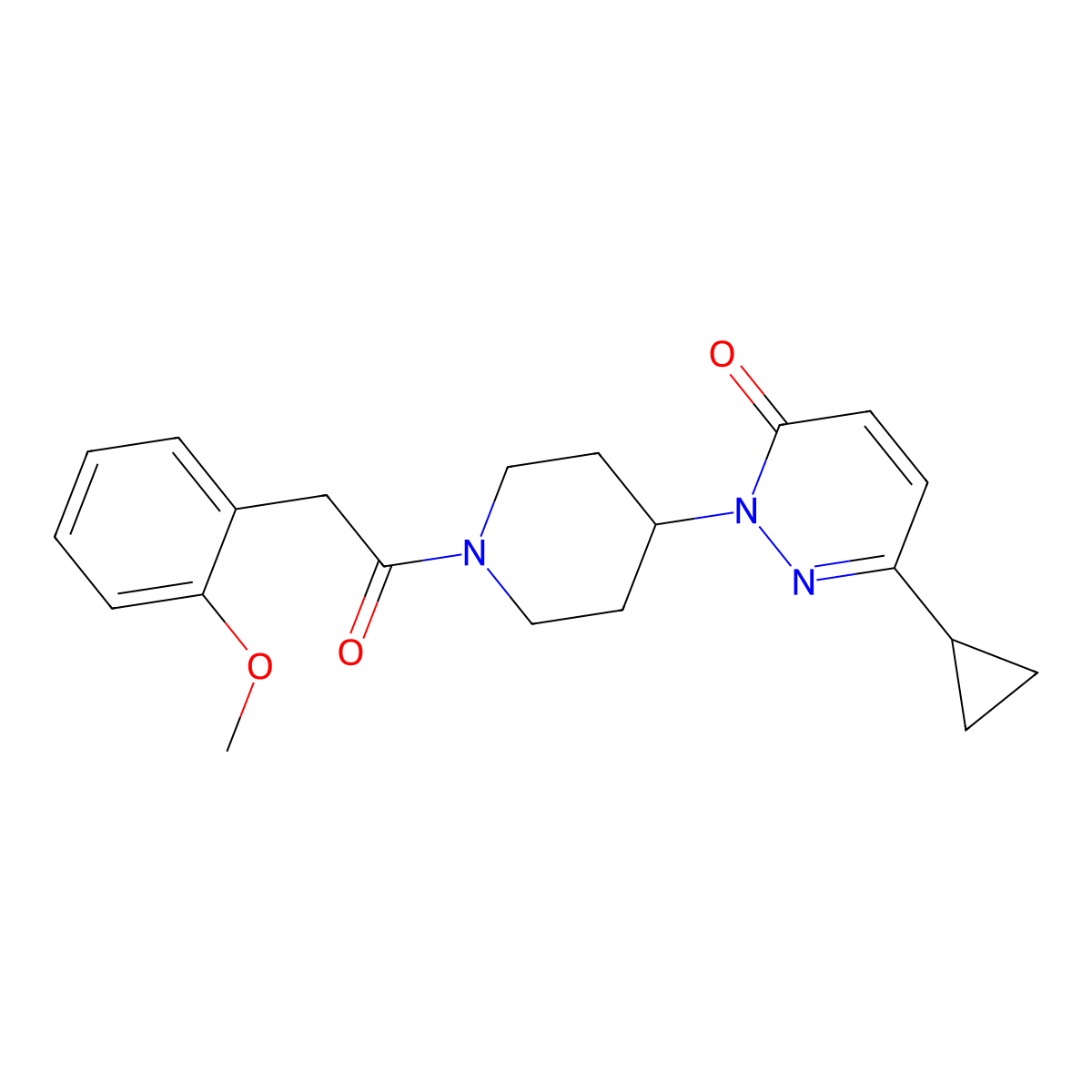 6-Cyclopropyl-2-{1-[2-(2-methoxyphenyl)acetyl]piperidin-4-yl}-2,3-dihydropyridazin-3-one molecular structure, CAS 2309588-88-1