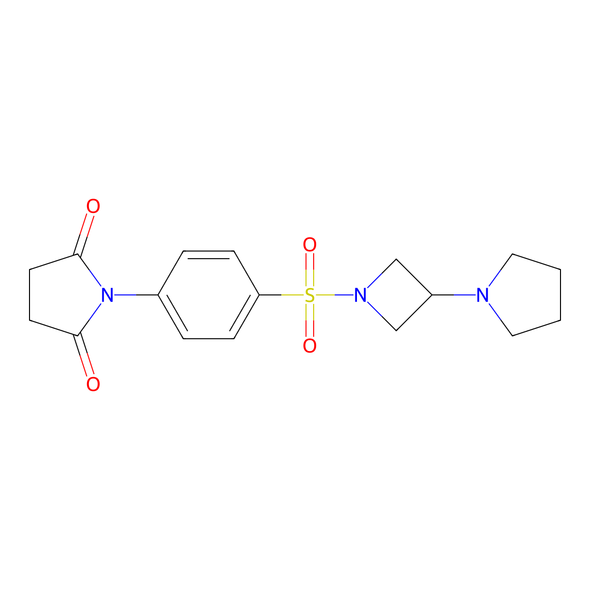 1-(4-{[3-(Pyrrolidin-1-yl)azetidin-1-yl]sulfonyl}phenyl)pyrrolidine-2,5-dione molecular structure, CAS 2309589-01-1