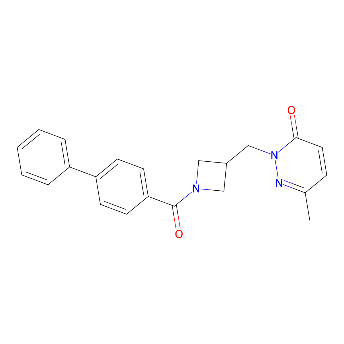 2-[(1-{[1,1'-Biphenyl]-4-carbonyl}azetidin-3-yl)methyl]-6-methyl-2,3-dihydropyridazin-3-one molecular structure, CAS 2309589-13-5