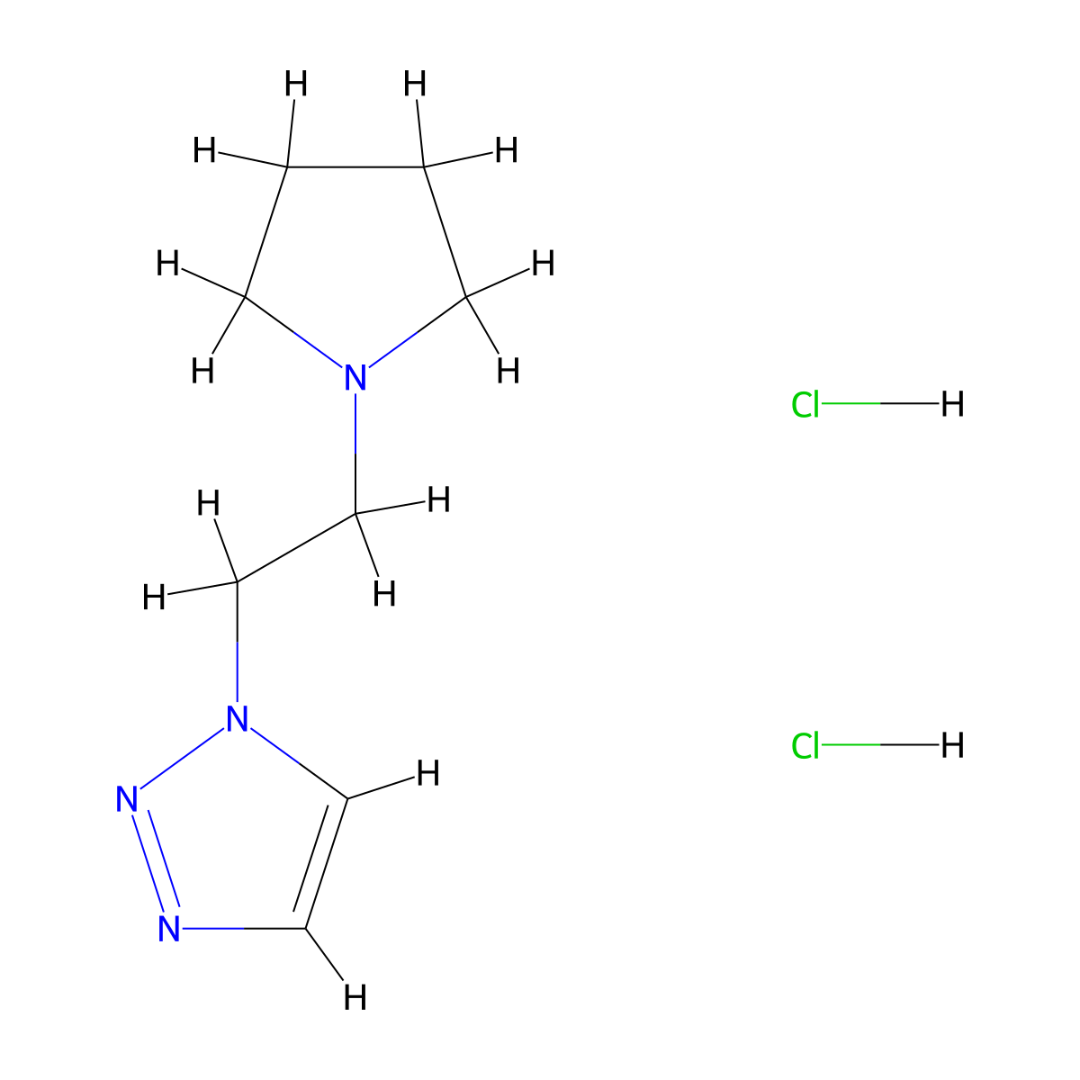 1-(2-(pyrrolidin-1-yl)ethyl)-1H-1,2,3-triazole dihydrochloride molecular structure, CAS 2309590-43-8