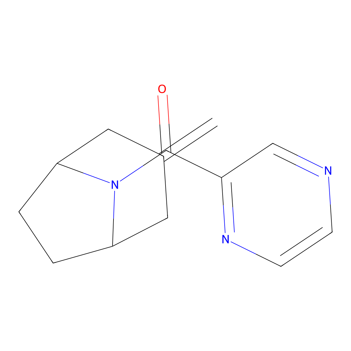 3-Methylidene-8-(pyrazine-2-carbonyl)-8-azabicyclo[3.2.1]octane molecular structure, CAS 2309591-22-6