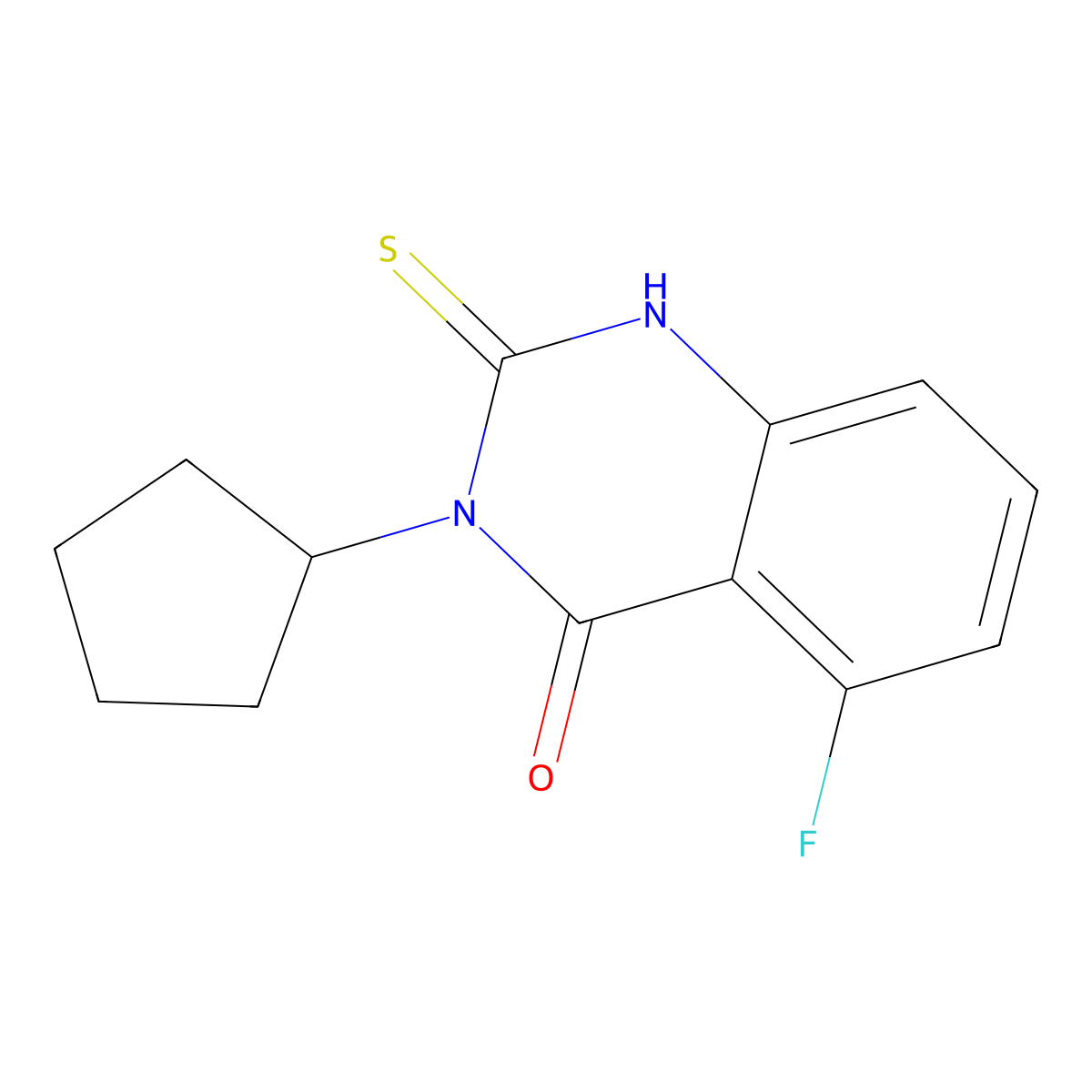 3-Cyclopentyl-5-fluoro-2-sulfanylidene-1H-quinazolin-4-one molecular structure, CAS 2309591-90-8