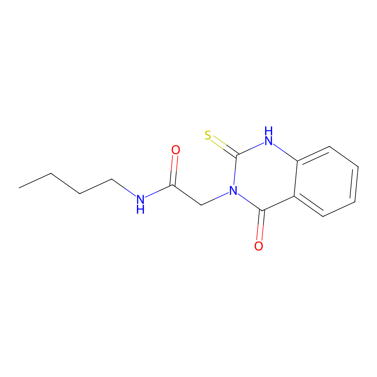 N-Butyl-2-(4-oxo-2-sulfanylidene-1H-quinazolin-3-yl)acetamide molecular structure, CAS 2309592-61-6