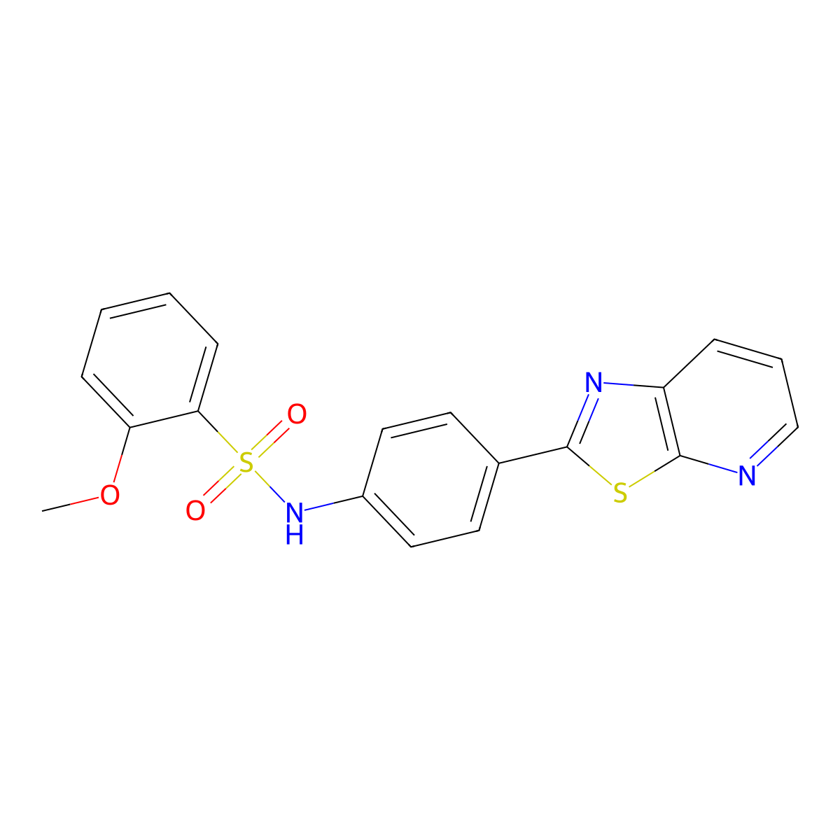 2-methoxy-N-(4-(thiazolo[5,4-b]pyridin-2-yl)phenyl)benzenesulfonamide molecular structure, CAS 2309592-89-8