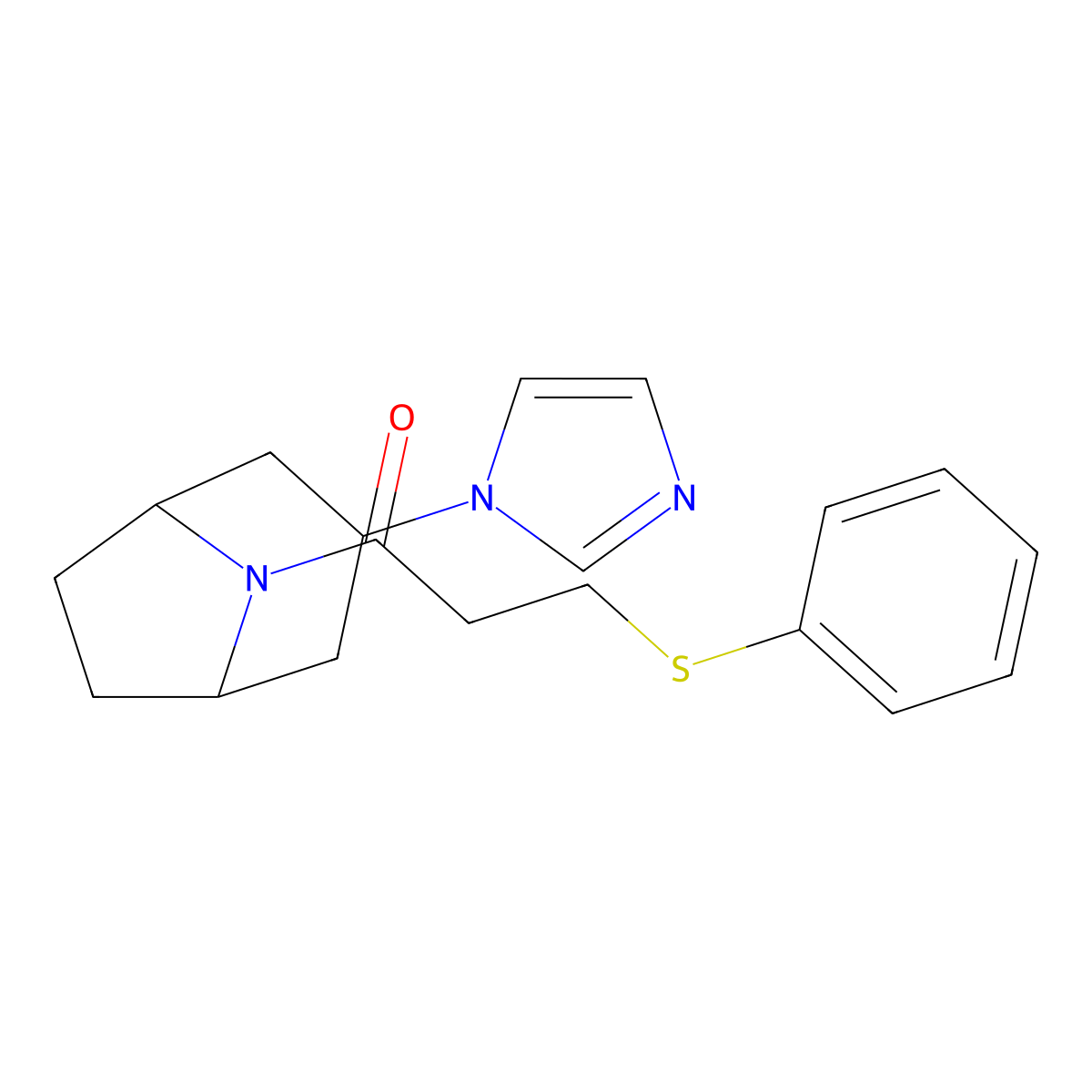 1-((1R,5S)-3-(1H-imidazol-1-yl)-8-azabicyclo[3.2.1]octan-8-yl)-3-(phenylthio)propan-1-one molecular structure, CAS 2309597-62-2