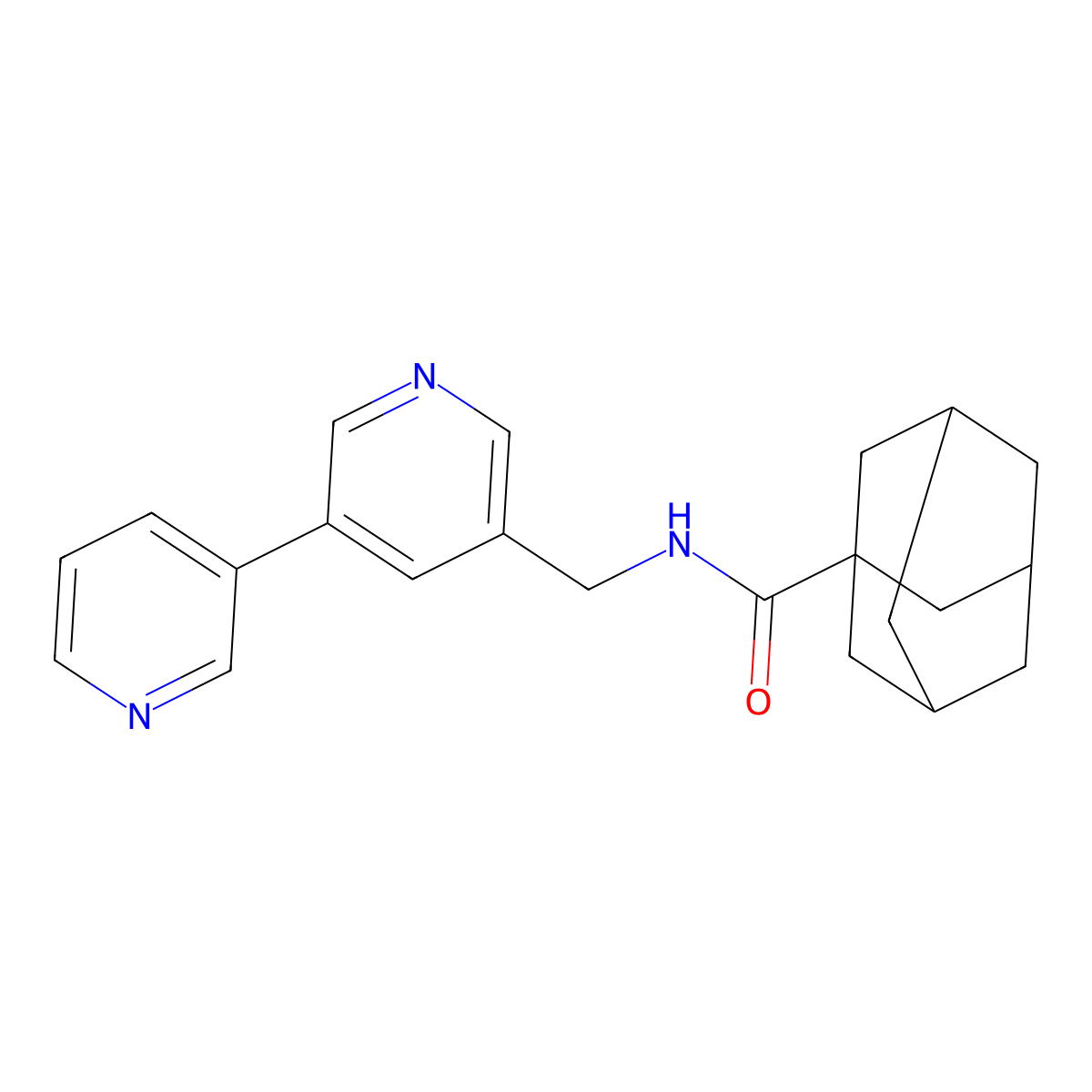 N-({[3,3'-bipyridine]-5-yl}methyl)adamantane-1-carboxamide molecular structure, CAS 2309598-00-1
