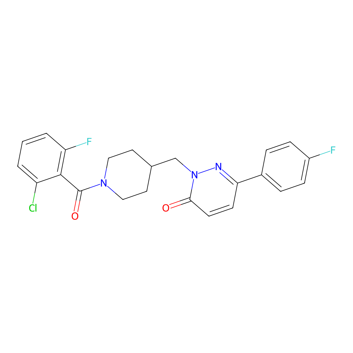 2-{[1-(2-Chloro-6-fluorobenzoyl)piperidin-4-yl]methyl}-6-(4-fluorophenyl)-2,3-dihydropyridazin-3-one molecular structure, CAS 2309598-17-0