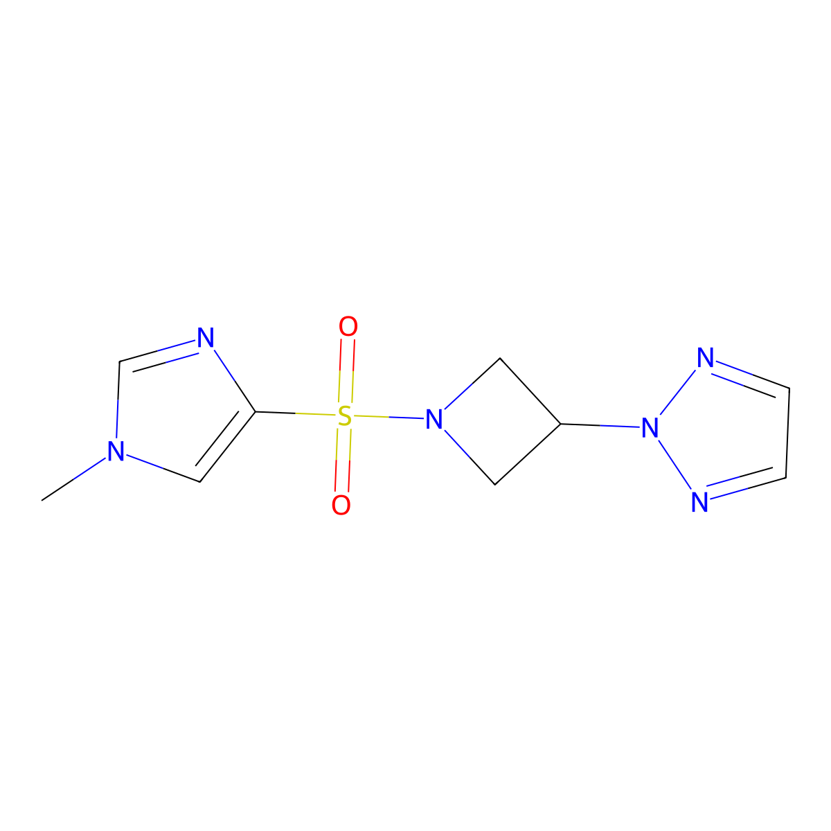2-(1-((1-methyl-1H-imidazol-4-yl)sulfonyl)azetidin-3-yl)-2H-1,2,3-triazole molecular structure, CAS 2309598-26-1