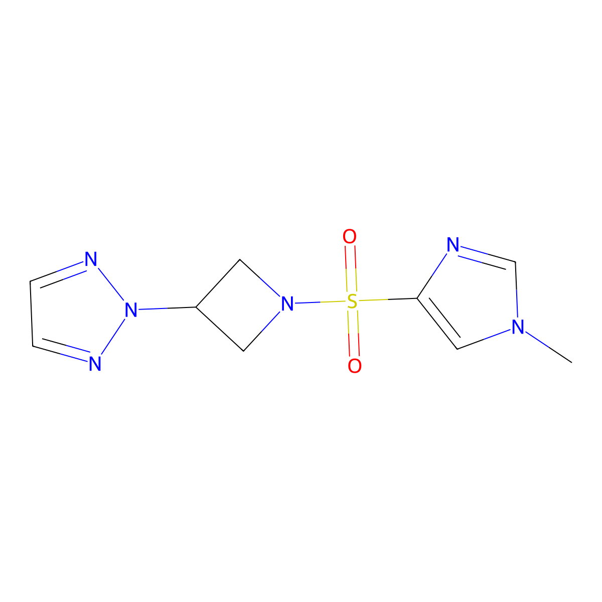 2-(1-((1-methyl-1H-imidazol-4-yl)sulfonyl)azetidin-3-yl)-2H-1,2,3-triazole molecular structure, CAS 2309598-26-1