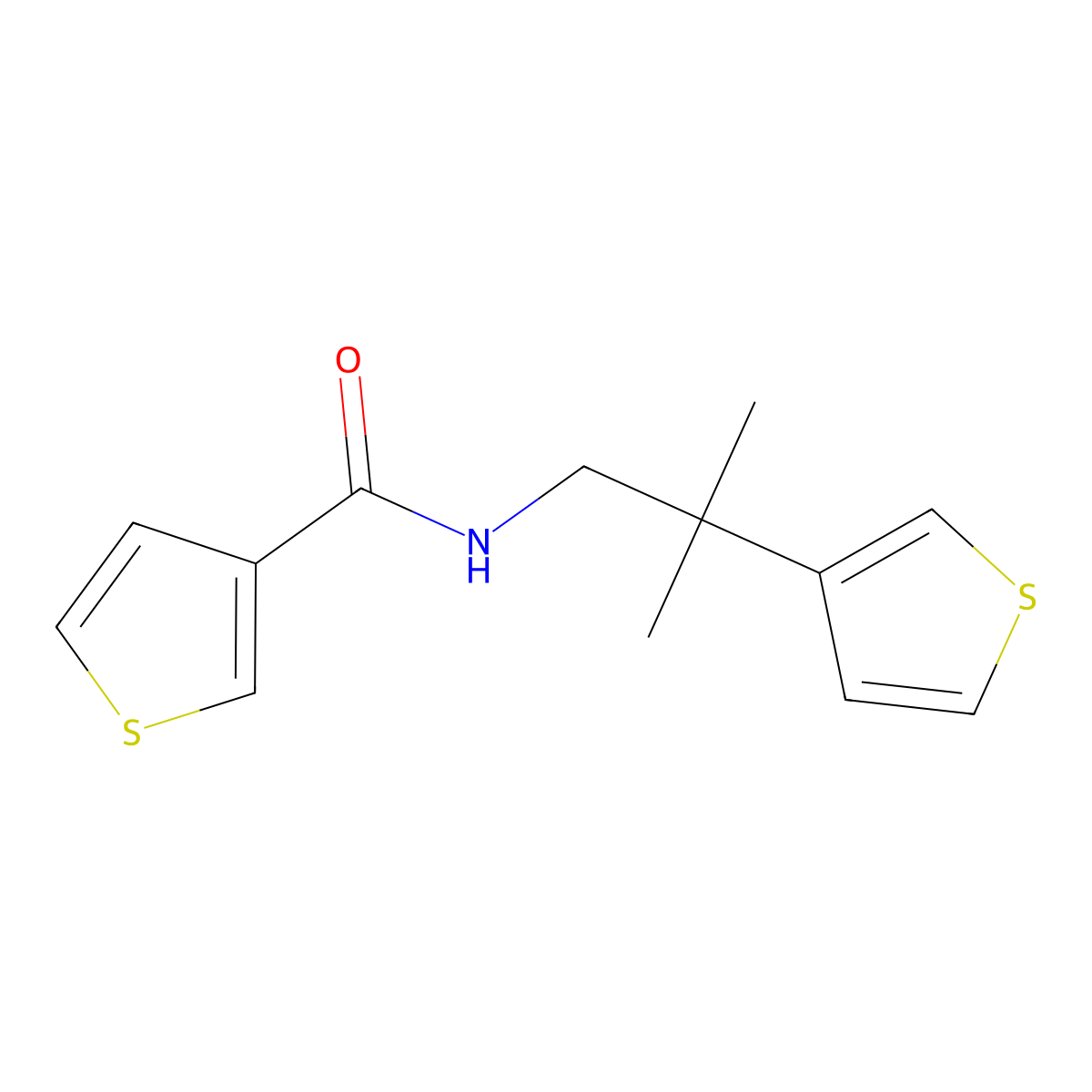 N-[2-methyl-2-(thiophen-3-yl)propyl]thiophene-3-carboxamide molecular structure, CAS 2309598-65-8
