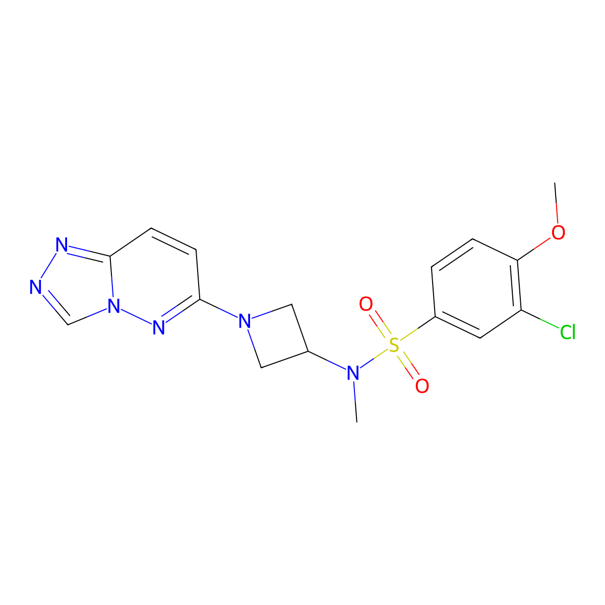 N-(1-([1,2,4]triazolo[4,3-b]pyridazin-6-yl)azetidin-3-yl)-3-chloro-4-methoxy-N-methylbenzenesulfonamide molecular structure, CAS 2309599-04-8