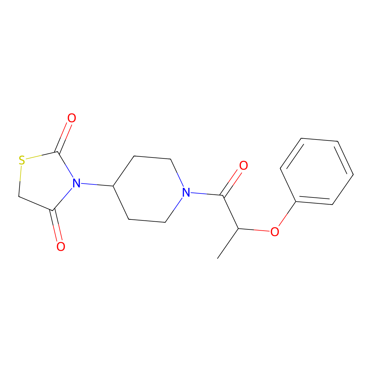 3-(1-(2-Phenoxypropanoyl)piperidin-4-yl)thiazolidine-2,4-dione molecular structure, CAS 2309599-11-7