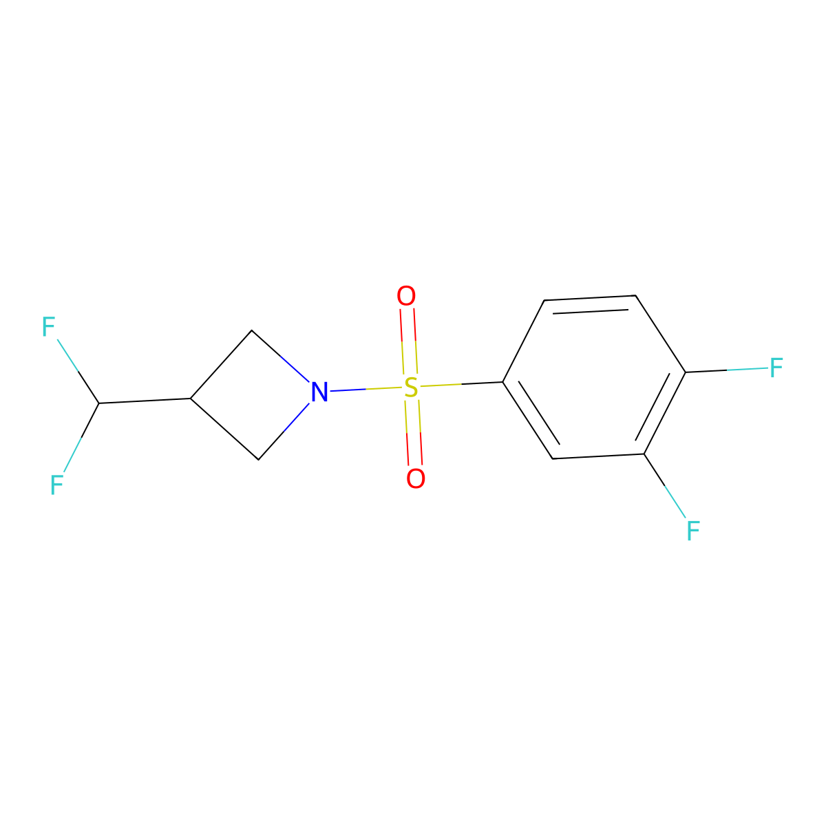 1-(3,4-Difluorobenzenesulfonyl)-3-(difluoromethyl)azetidine molecular structure, CAS 2309599-55-9