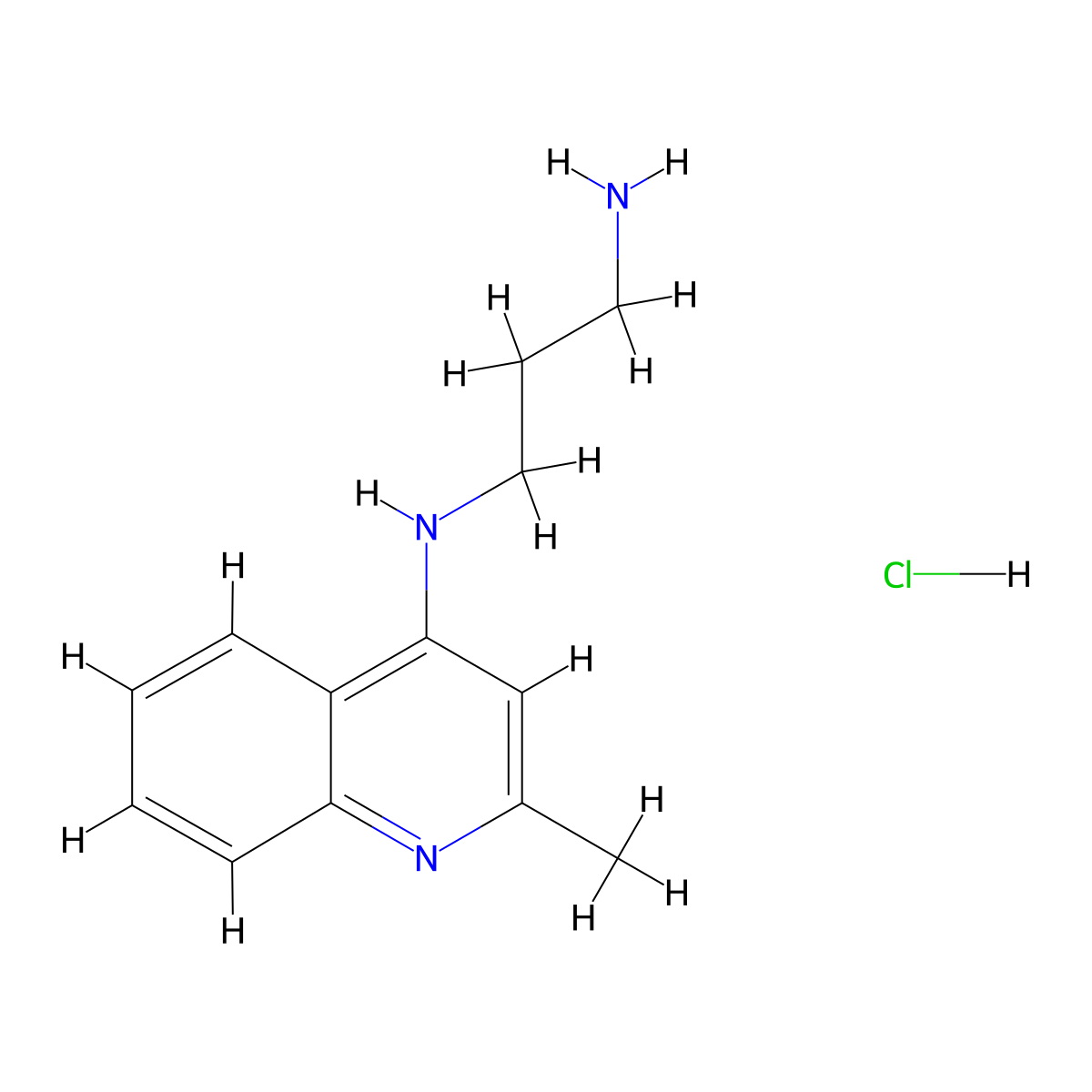 N1-(2-Methylquinolin-4-YL)propane-1,3-diamine hydrochloride molecular structure, CAS 23096-73-3