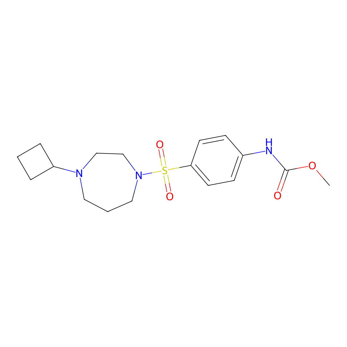 methyl N-{4-[(4-cyclobutyl-1,4-diazepan-1-yl)sulfonyl]phenyl}carbamate molecular structure, CAS 2309601-70-3