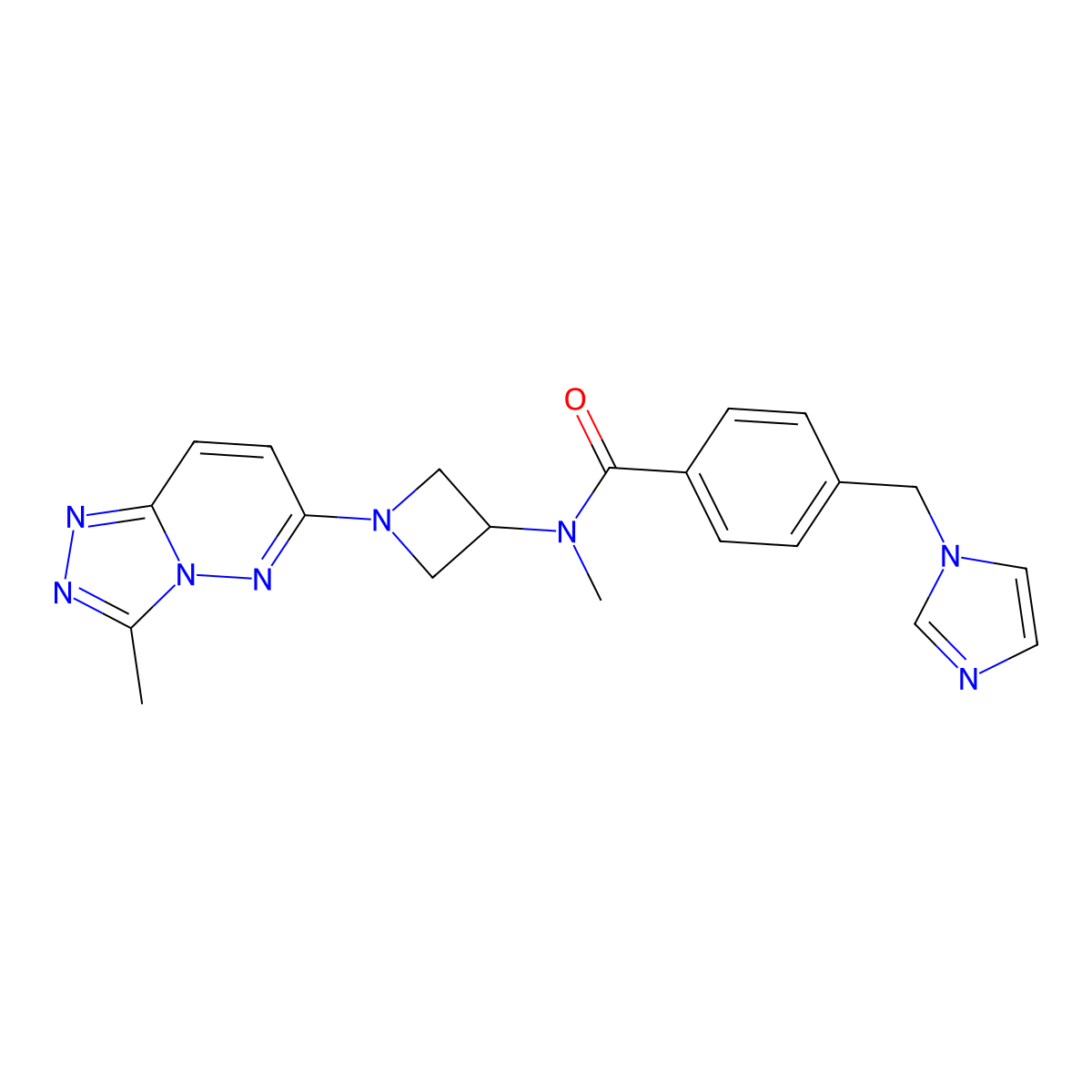 4-[(1H-imidazol-1-yl)methyl]-N-methyl-N-(1-{3-methyl-[1,2,4]triazolo[4,3-b]pyridazin-6-yl}azetidin-3-yl)benzamide molecular structure, CAS 2309602-57-9