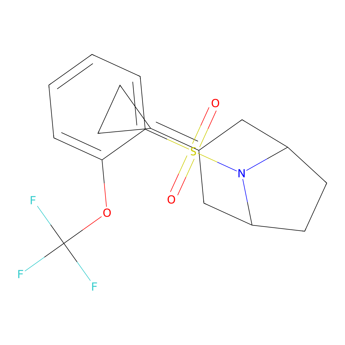 (1R,5S)-3-cyclopropylidene-8-((2-(trifluoromethoxy)phenyl)sulfonyl)-8-azabicyclo[3.2.1]octane molecular structure, CAS 2309602-71-7