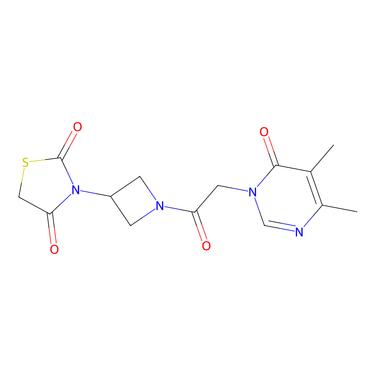 3-(1-(2-(4,5-dimethyl-6-oxopyrimidin-1(6H)-yl)acetyl)azetidin-3-yl)thiazolidine-2,4-dione molecular structure, CAS 2309602-83-1