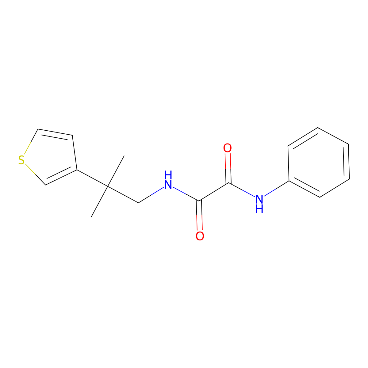 N-[2-methyl-2-(thiophen-3-yl)propyl]-N'-phenylethanediamide molecular structure, CAS 2309603-06-1
