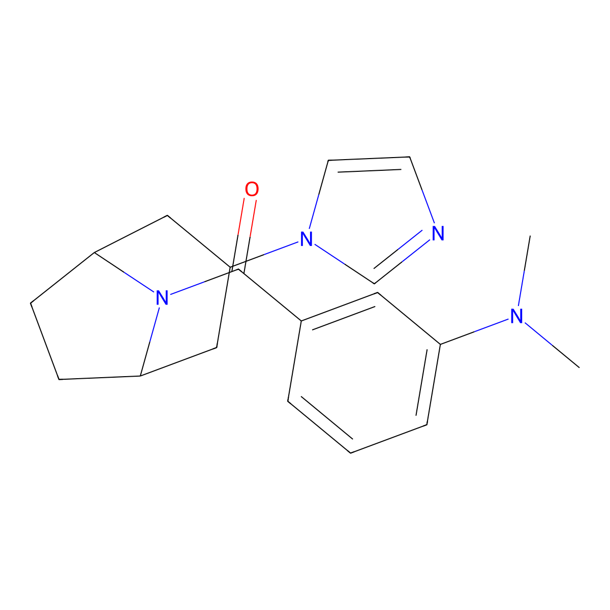 3-[3-(1H-imidazol-1-yl)-8-azabicyclo[3.2.1]octane-8-carbonyl]-N,N-dimethylaniline molecular structure, CAS 2309603-56-1