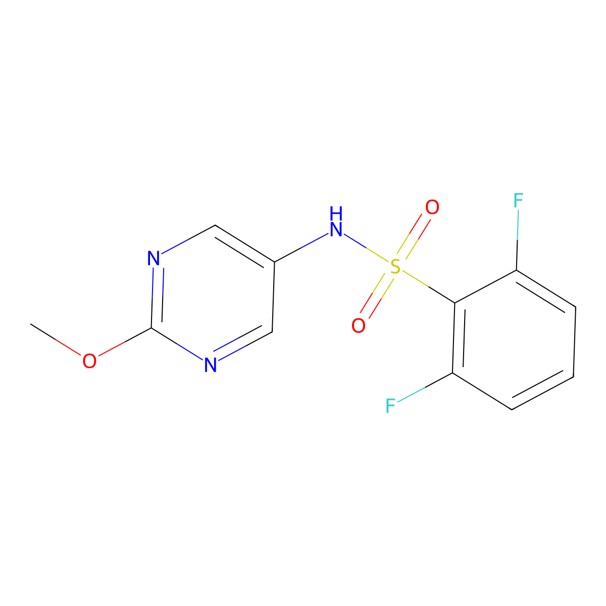 2,6-difluoro-N-(2-methoxypyrimidin-5-yl)benzenesulfonamide molecular structure, CAS 2309605-66-9