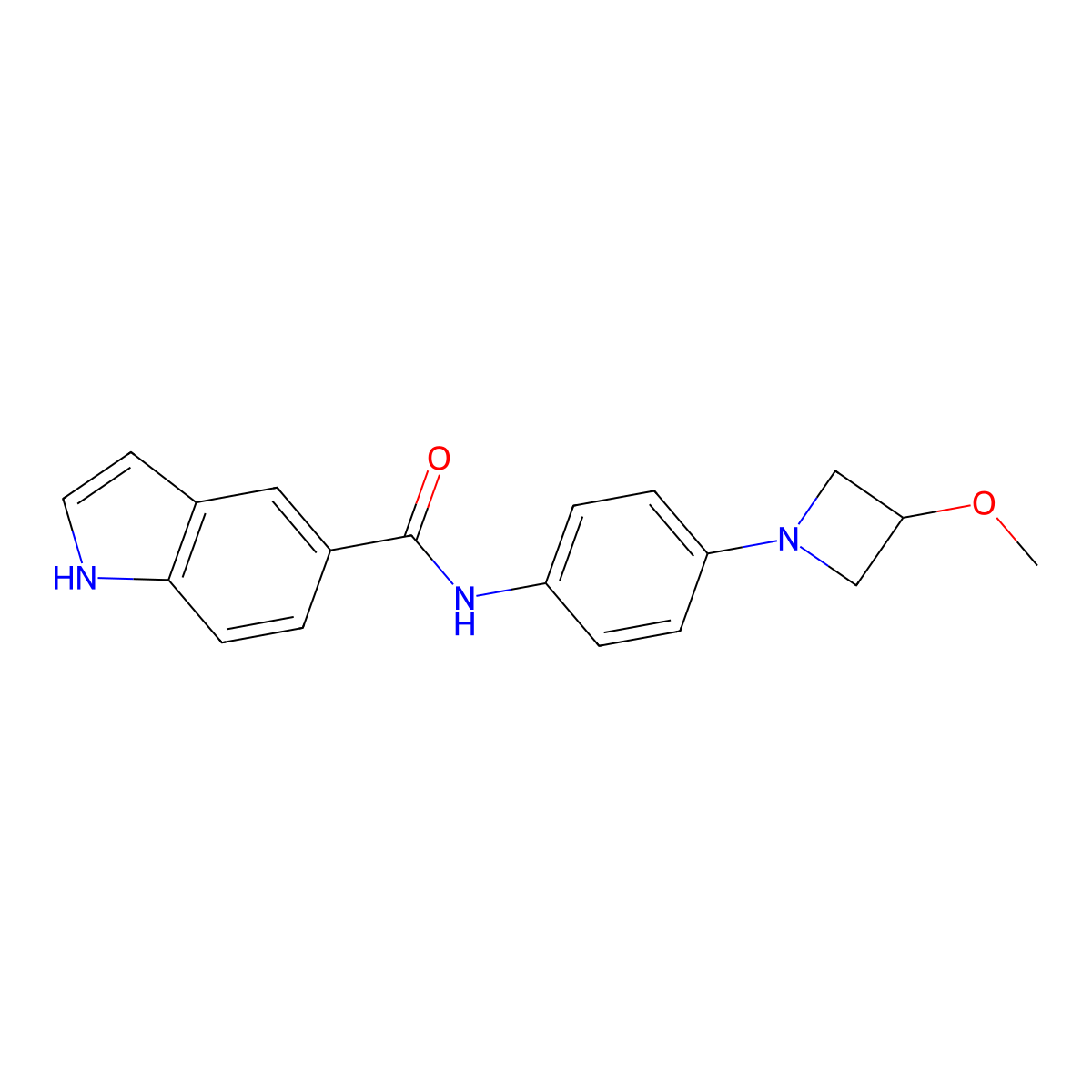 N-[4-(3-methoxyazetidin-1-yl)phenyl]-1H-indole-5-carboxamide molecular structure, CAS 2309622-94-2