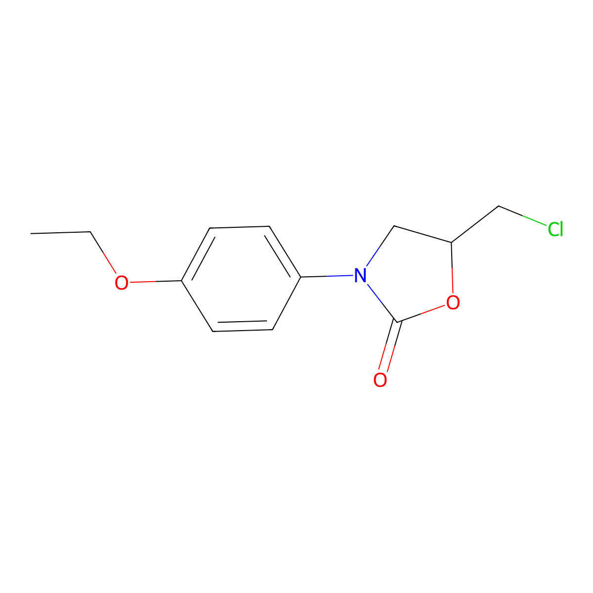 5-(Chloromethyl)-3-(4-ethoxyphenyl)-1,3-oxazolidin-2-one molecular structure, CAS 2309630-66-6