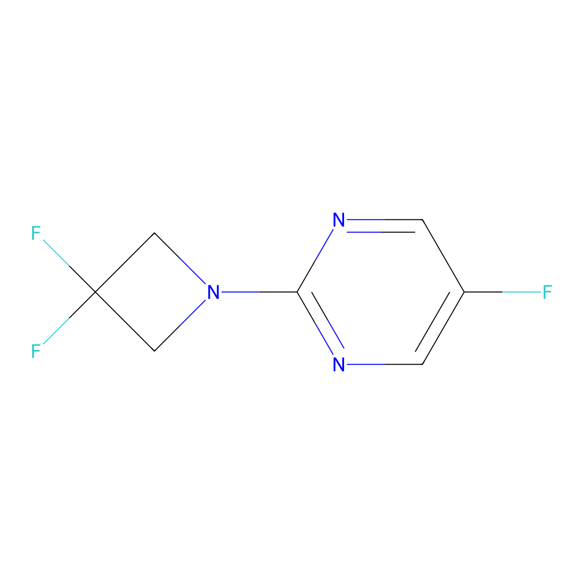2-(3,3-Difluoroazetidin-1-yl)-5-fluoropyrimidine molecular structure, CAS 2309705-41-5