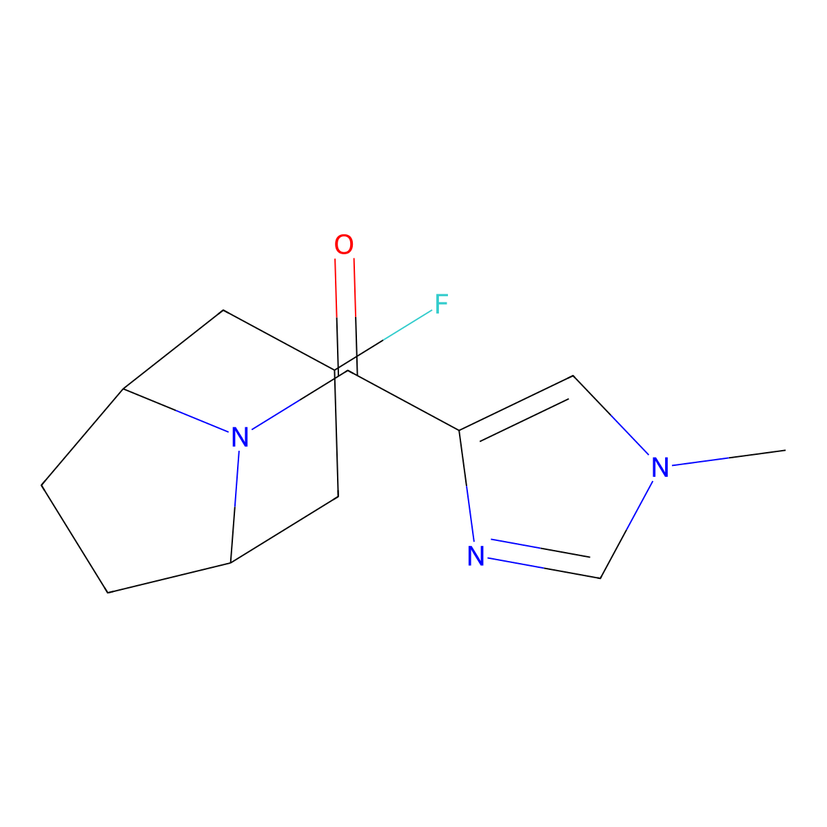 3-fluoro-8-(1-methyl-1H-imidazole-4-carbonyl)-8-azabicyclo[3.2.1]octane molecular structure, CAS 2309705-55-1