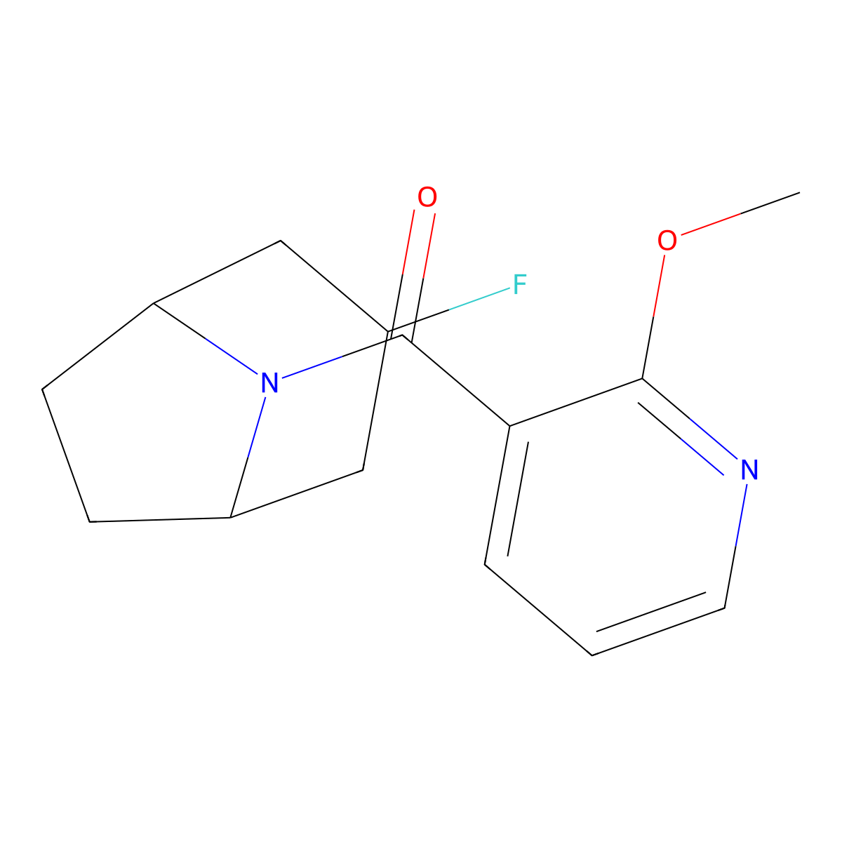 3-Fluoro-8-(2-methoxypyridine-3-carbonyl)-8-azabicyclo[3.2.1]octane molecular structure, CAS 2309705-86-8