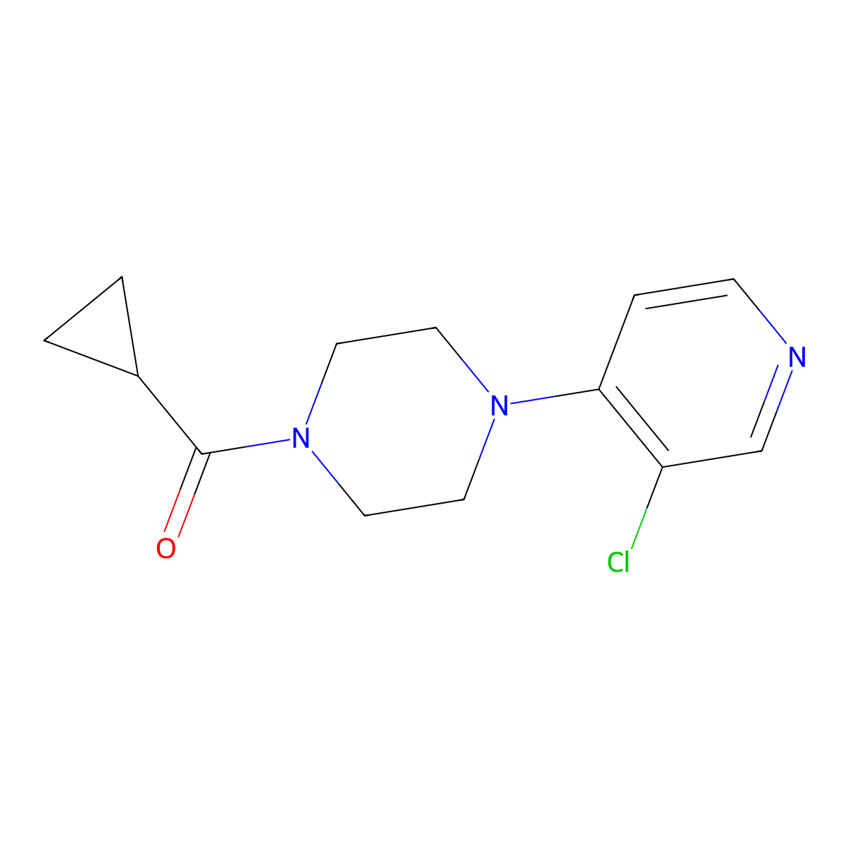 1-(3-Chloropyridin-4-yl)-4-cyclopropanecarbonylpiperazine molecular structure, CAS 2309706-08-7