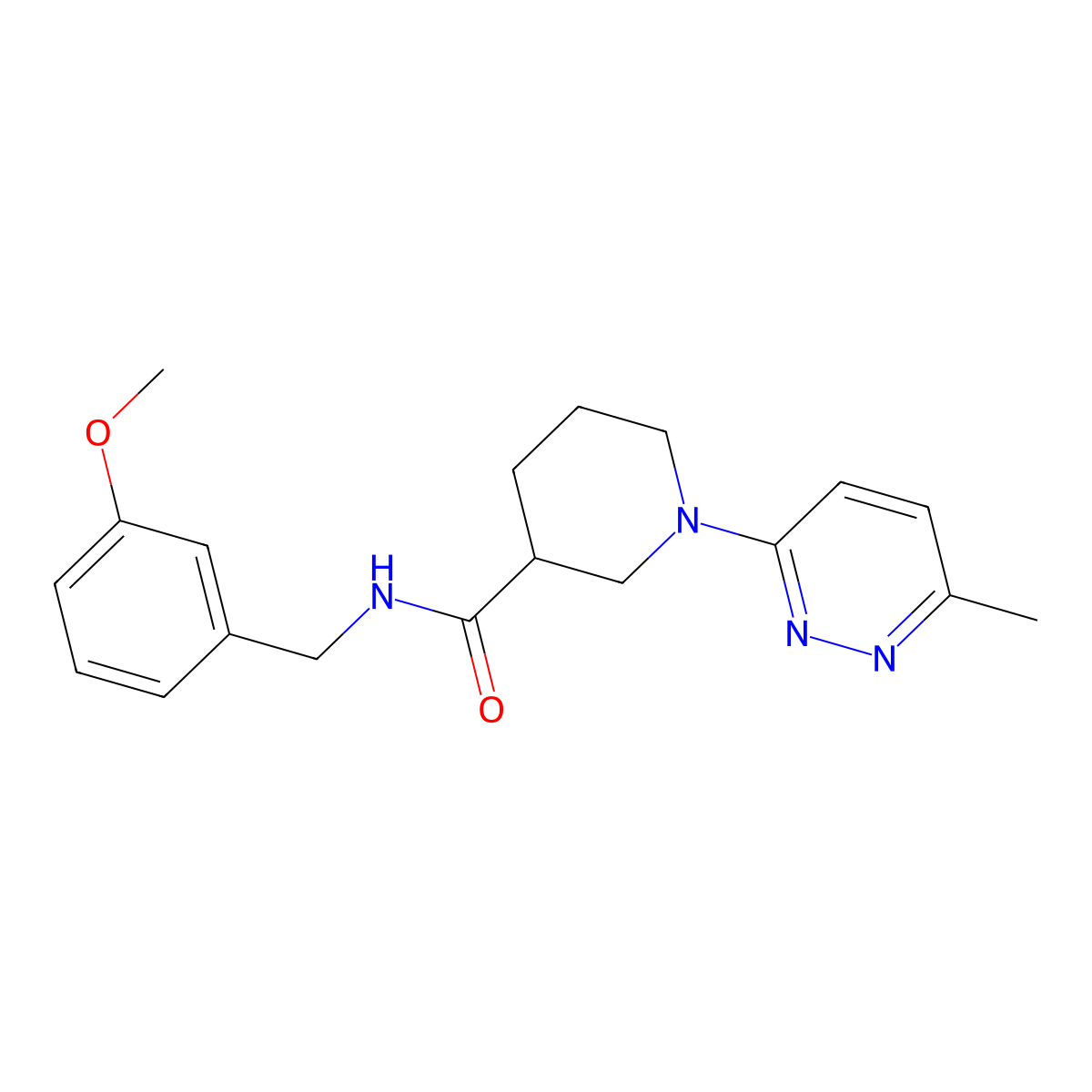 N-(3-methoxybenzyl)-1-(6-methylpyridazin-3-yl)piperidine-3-carboxamide molecular structure, CAS 2309706-28-1