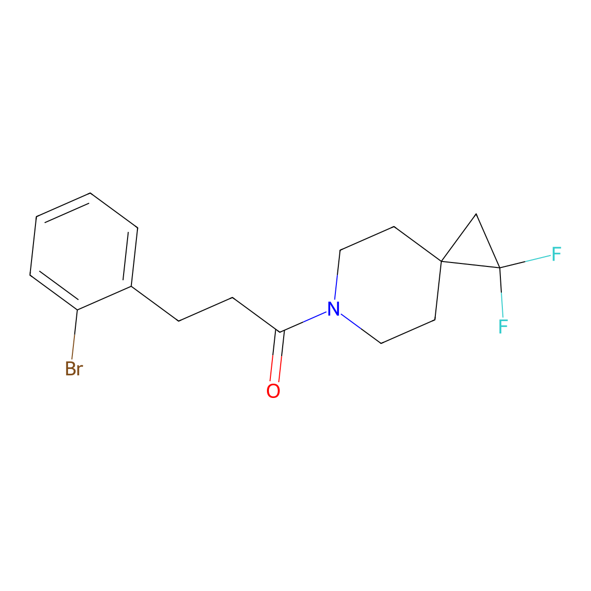 3-(2-Bromophenyl)-1-(1,1-difluoro-6-azaspiro[2.5]octan-6-yl)propan-1-one molecular structure, CAS 2309706-41-8
