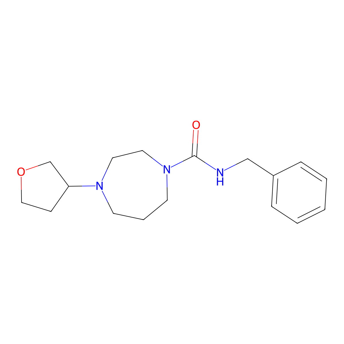 N-benzyl-4-(oxolan-3-yl)-1,4-diazepane-1-carboxamide molecular structure, CAS 2309706-76-9