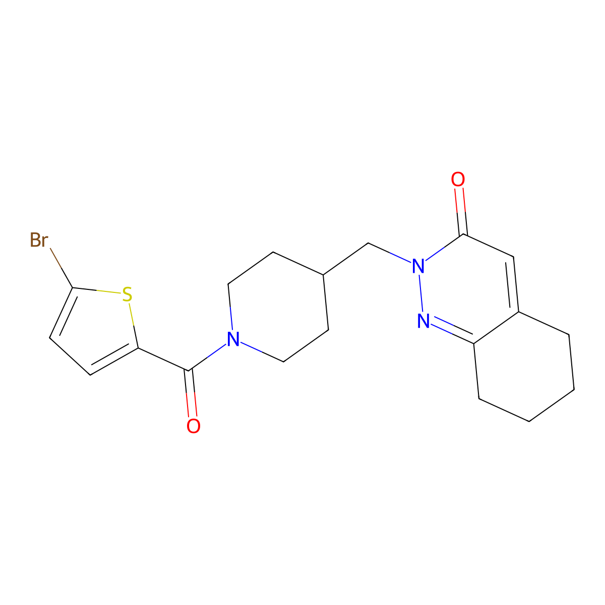 2-{[1-(5-Bromothiophene-2-carbonyl)piperidin-4-yl]methyl}-2,3,5,6,7,8-hexahydrocinnolin-3-one molecular structure, CAS 2309706-82-7