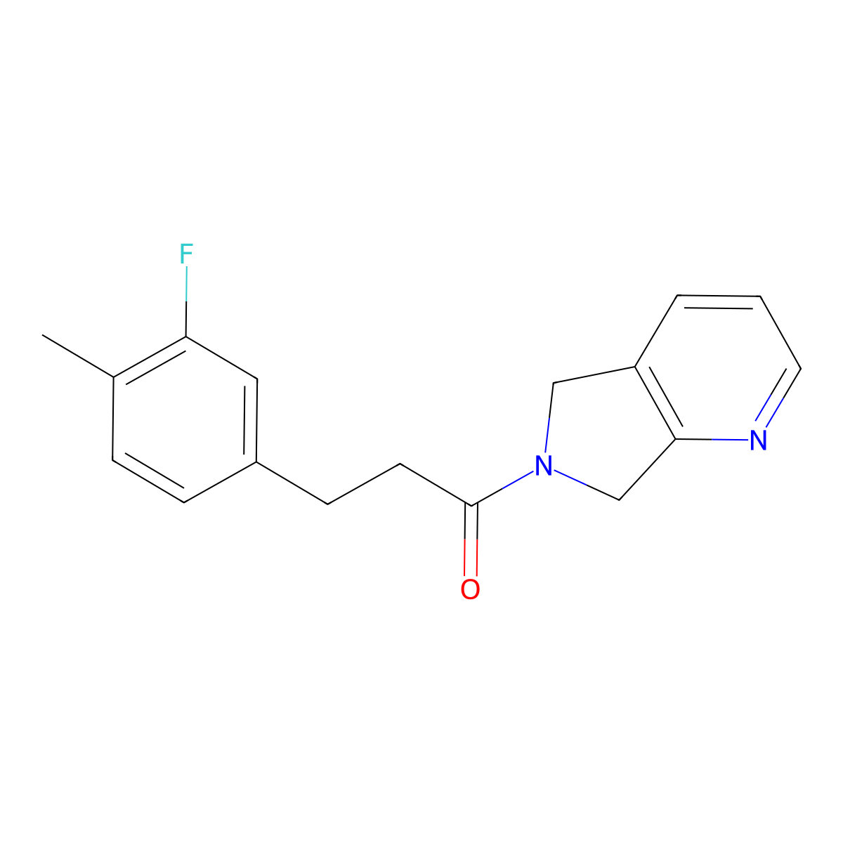 3-(3-fluoro-4-methylphenyl)-1-(5H-pyrrolo[3,4-b]pyridin-6(7H)-yl)propan-1-one molecular structure, CAS 2309706-99-6