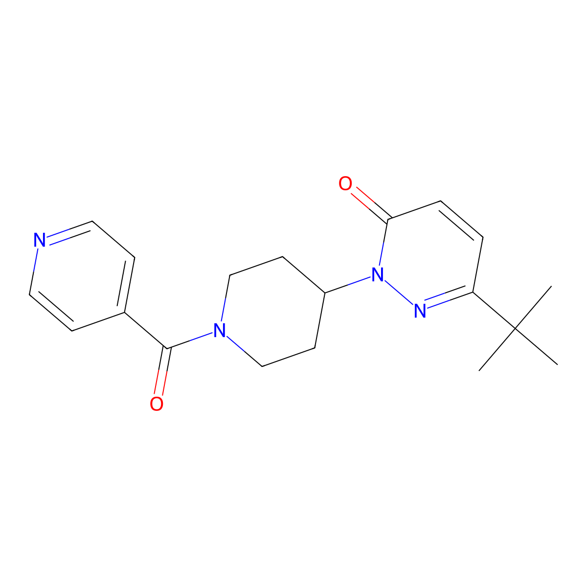 6-Tert-butyl-2-[1-(pyridine-4-carbonyl)piperidin-4-yl]-2,3-dihydropyridazin-3-one molecular structure, CAS 2309707-21-7