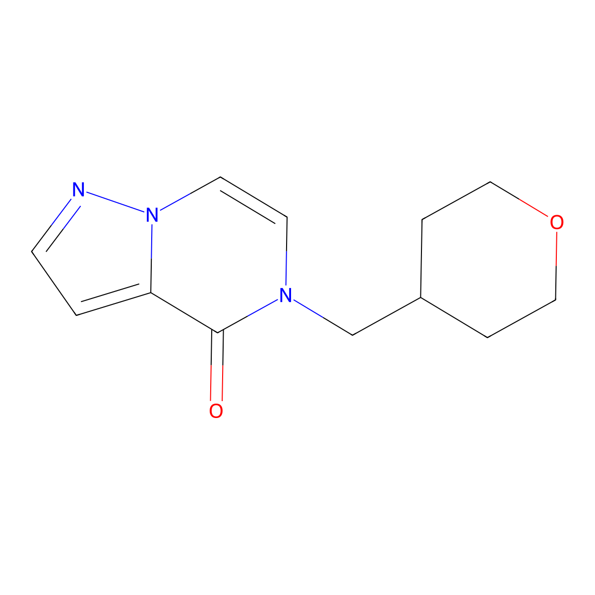 5-[(oxan-4-yl)methyl]-4H,5H-pyrazolo[1,5-a]pyrazin-4-one molecular structure, CAS 2309707-92-2