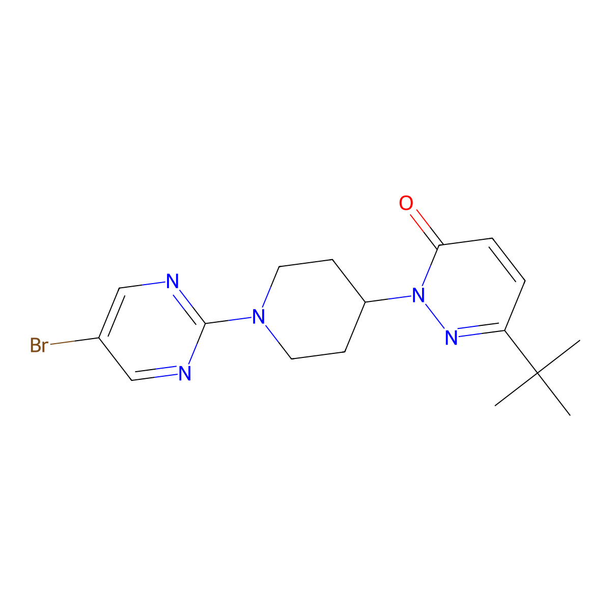 2-[1-(5-Bromopyrimidin-2-yl)piperidin-4-yl]-6-tert-butyl-2,3-dihydropyridazin-3-one molecular structure, CAS 2309708-09-4