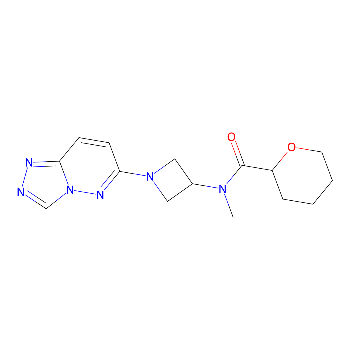 N-methyl-N-(1-{[1,2,4]triazolo[4,3-b]pyridazin-6-yl}azetidin-3-yl)oxane-2-carboxamide molecular structure, CAS 2309709-04-2