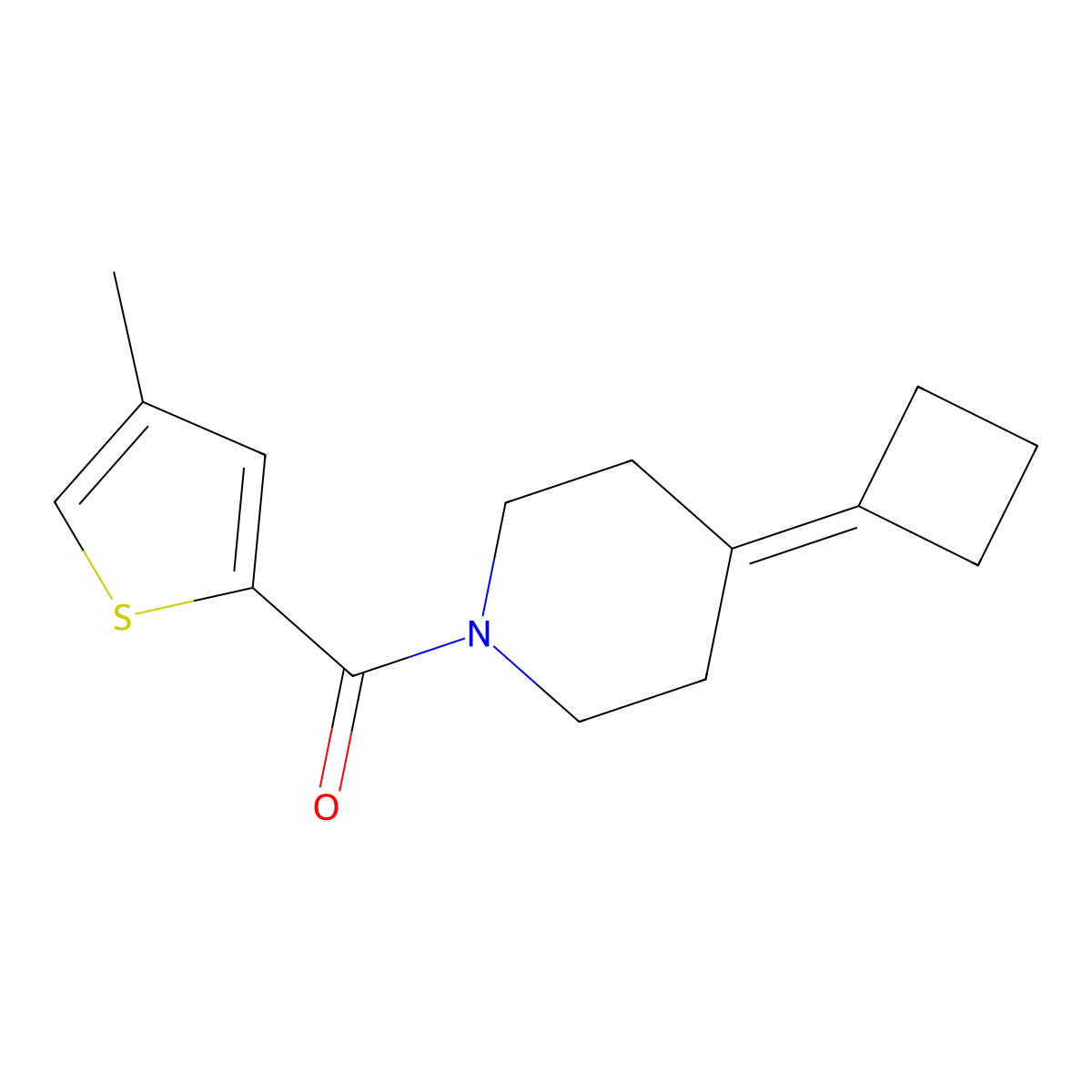 4-Cyclobutylidene-1-(4-methylthiophene-2-carbonyl)piperidine molecular structure, CAS 2309709-53-1