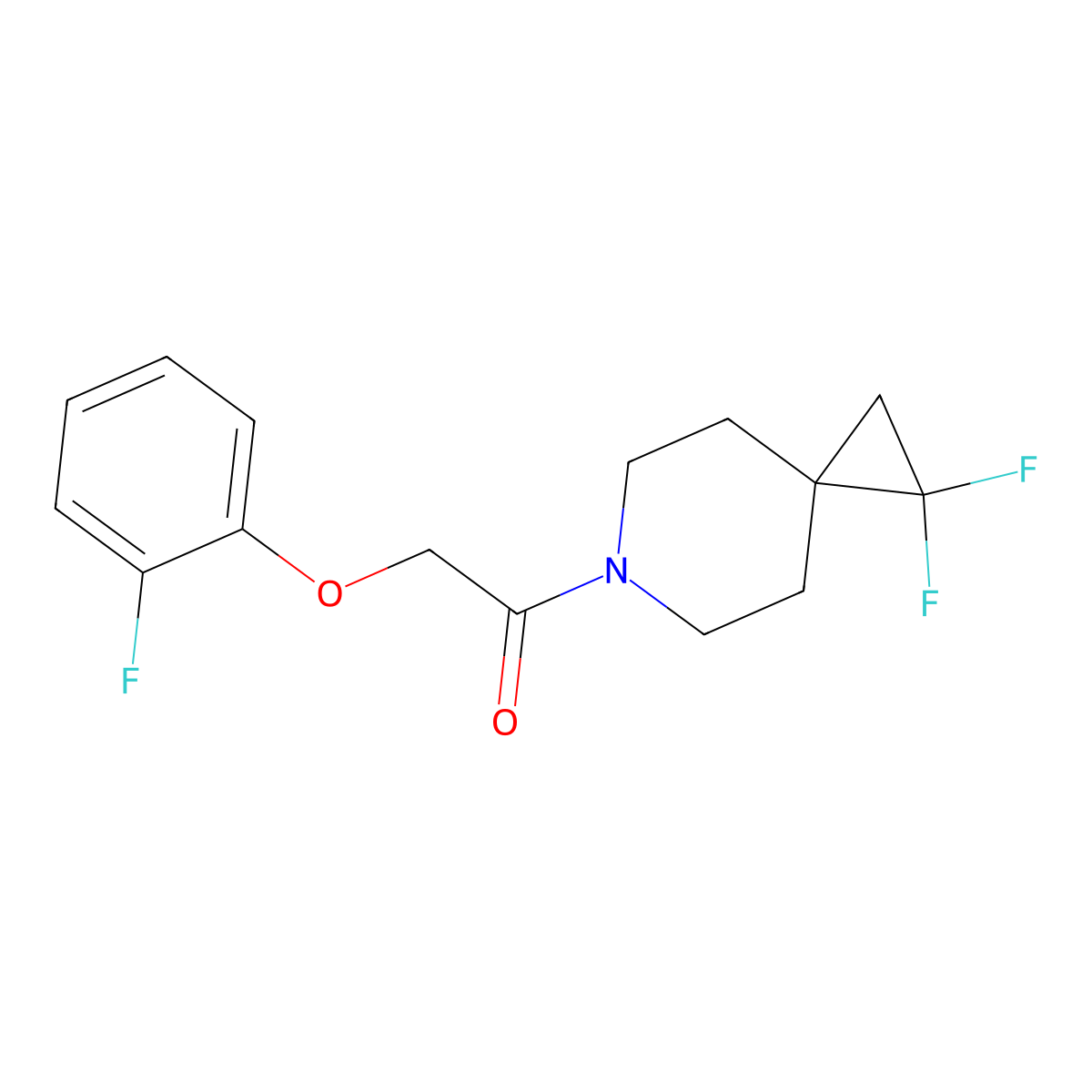 1-(1,1-Difluoro-6-azaspiro[2.5]octan-6-yl)-2-(2-fluorophenoxy)ethan-1-one molecular structure, CAS 2309710-70-9