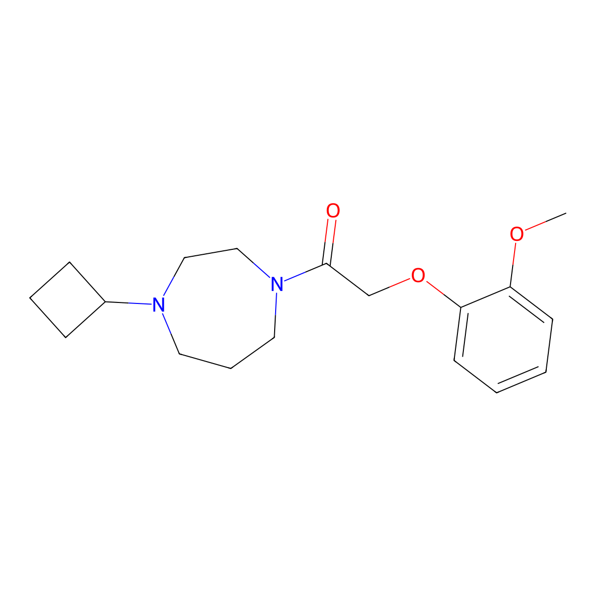 1-(4-Cyclobutyl-1,4-diazepan-1-yl)-2-(2-methoxyphenoxy)ethan-1-one molecular structure, CAS 2309711-00-8
