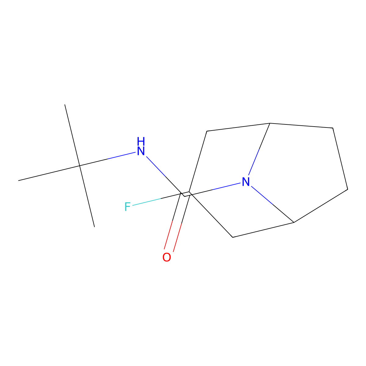 N-Tert-butyl-3-fluoro-8-azabicyclo[3.2.1]octane-8-carboxamide molecular structure, CAS 2309711-43-9