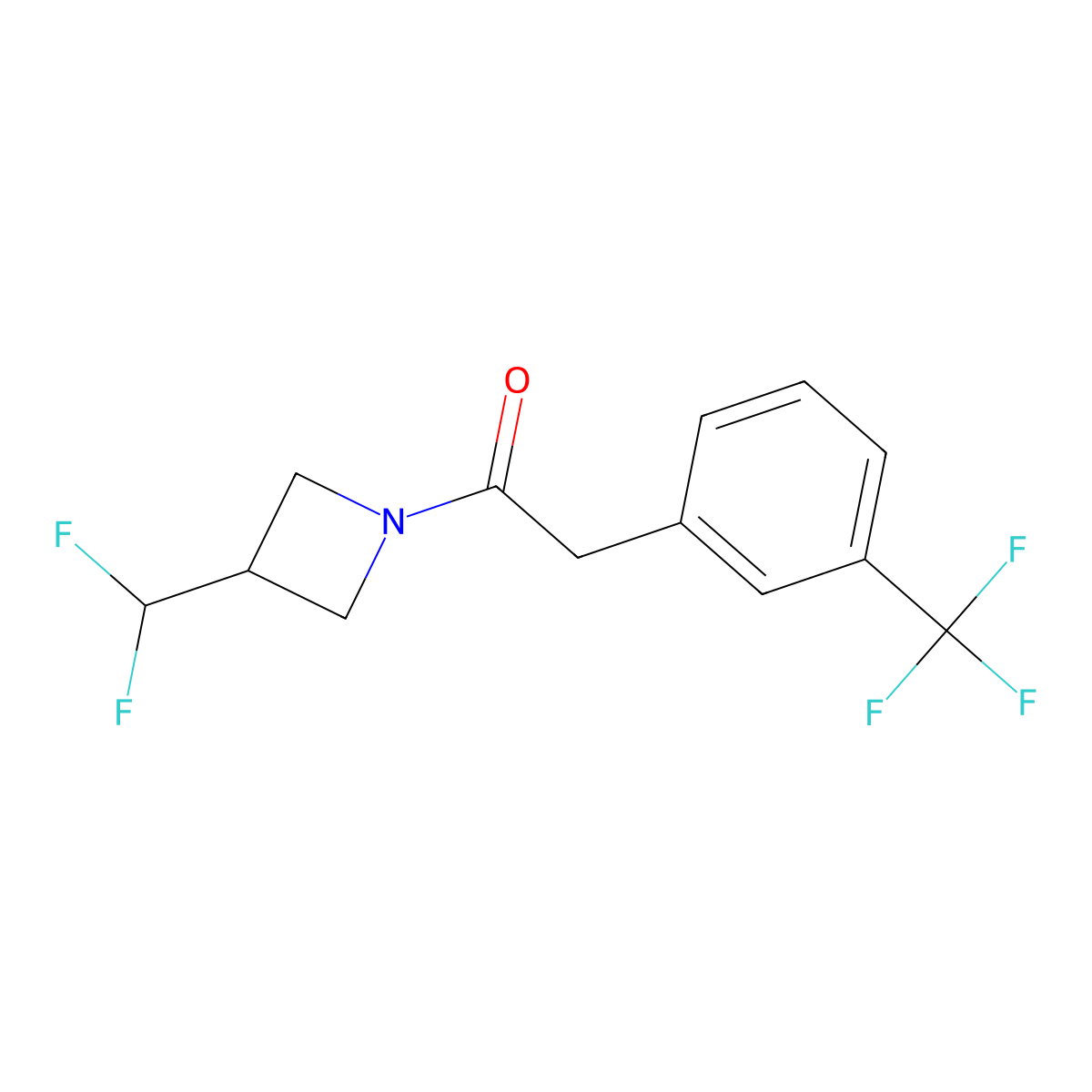 1-(3-(Difluoromethyl)azetidin-1-yl)-2-(3-(trifluoromethyl)phenyl)ethanone molecular structure, CAS 2309711-69-9