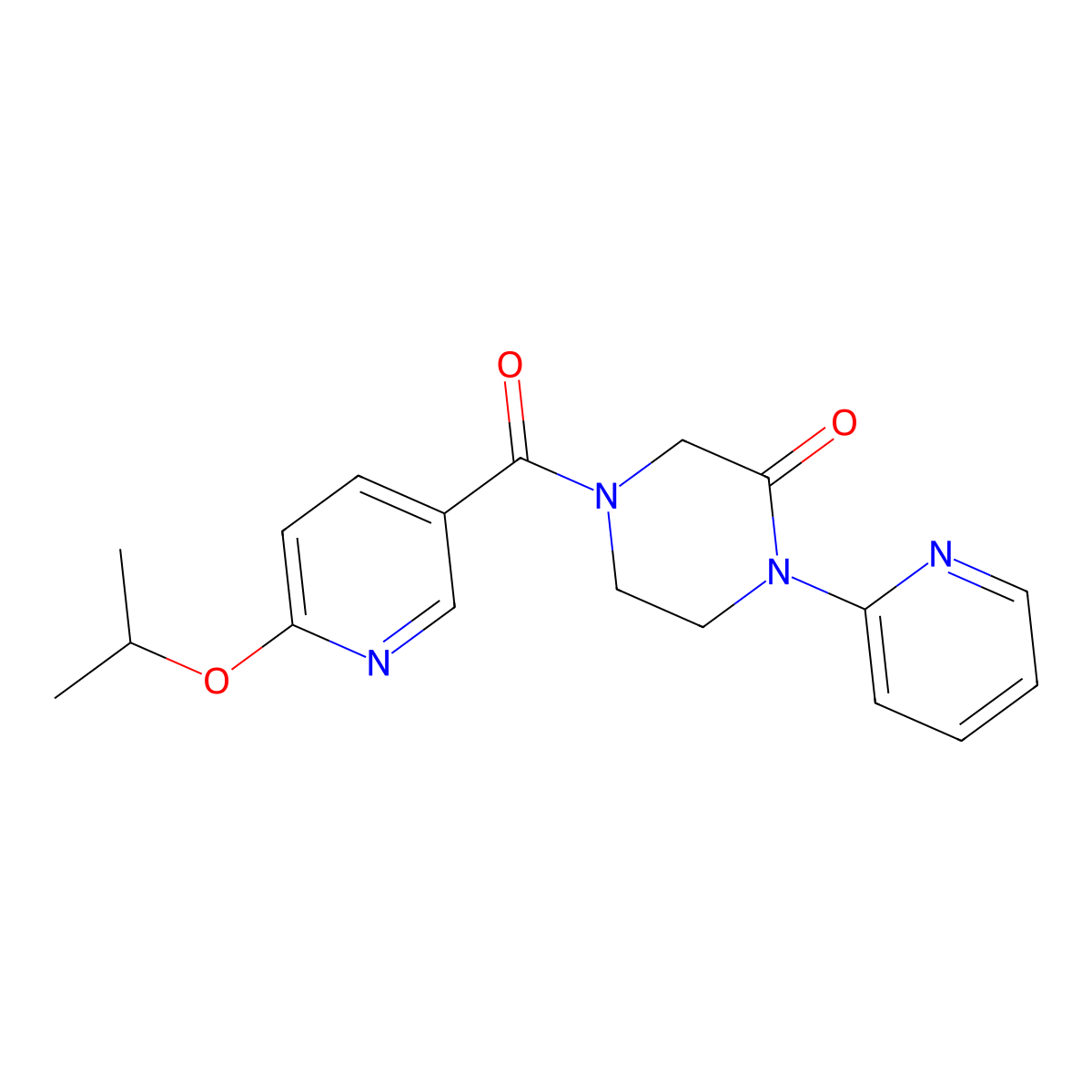 4-[6-(Propan-2-yloxy)pyridine-3-carbonyl]-1-(pyridin-2-yl)piperazin-2-one molecular structure, CAS 2309711-77-9