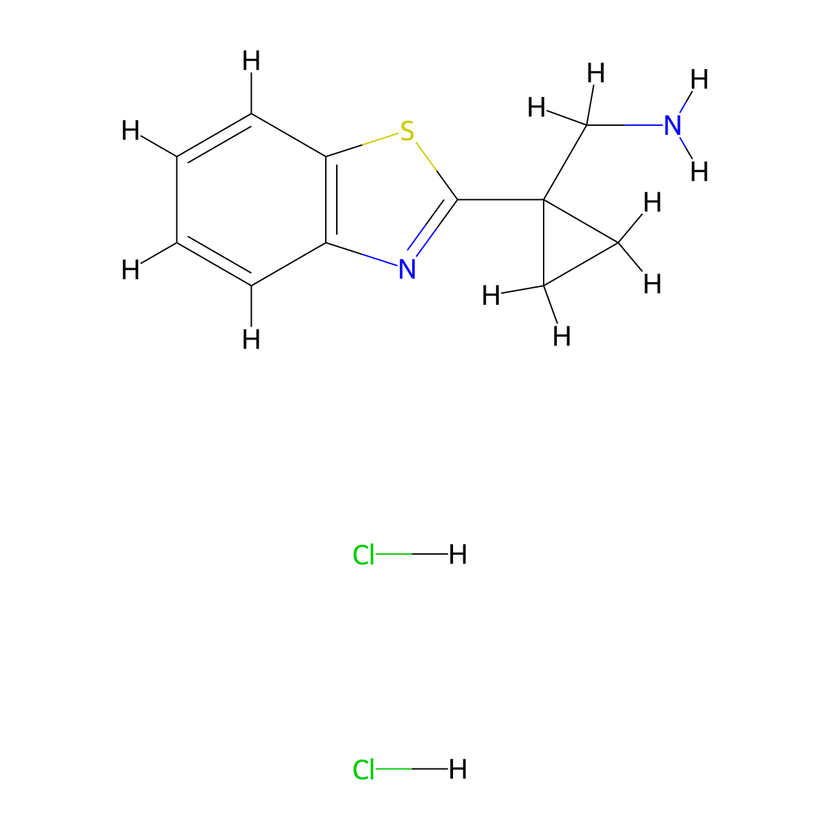 1-[1-(1,3-Benzothiazol-2-yl)cyclopropyl]methanamine dihydrochloride molecular structure, CAS 2309711-94-0
