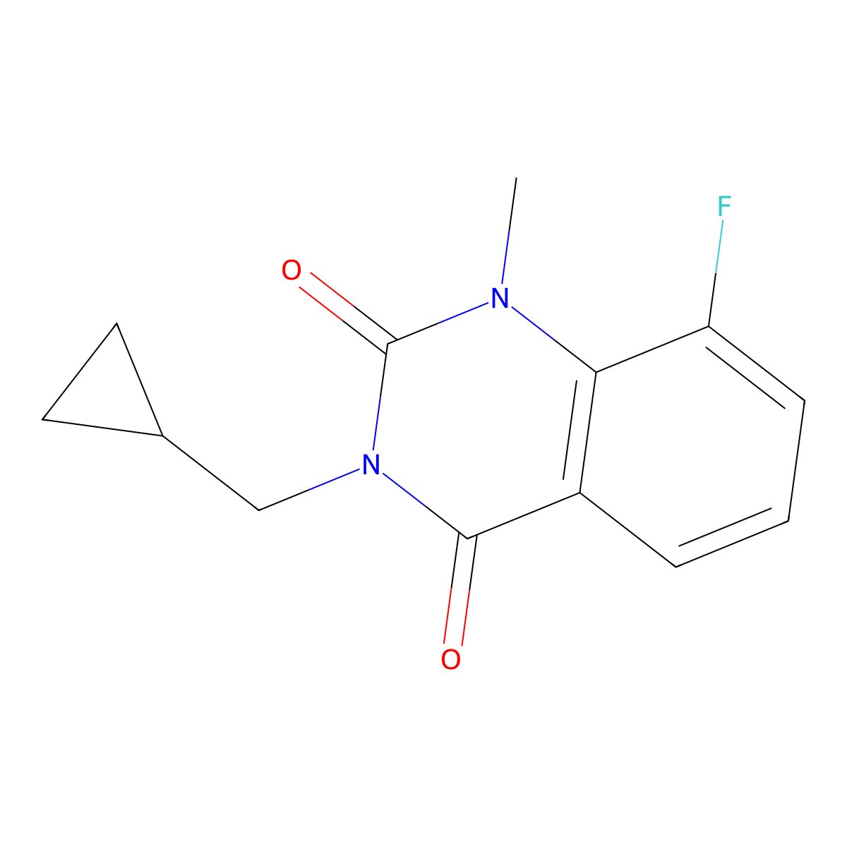 3-(cyclopropylmethyl)-8-fluoro-1-methylquinazoline-2,4(1H,3H)-dione molecular structure, CAS 2309713-27-5