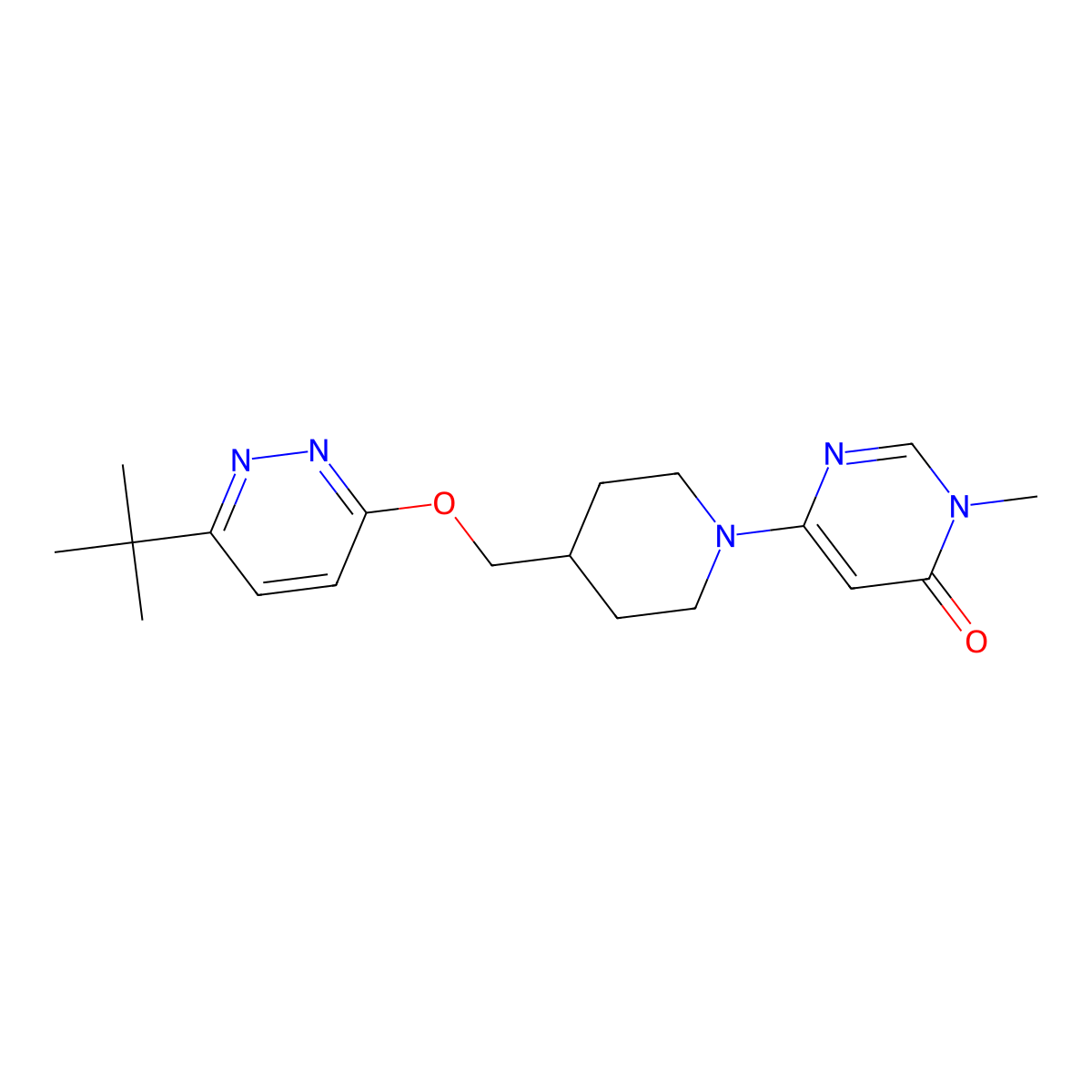 6-(4-{[(6-Tert-butylpyridazin-3-yl)oxy]methyl}piperidin-1-yl)-3-methyl-3,4-dihydropyrimidin-4-one molecular structure, CAS 2309727-61-3