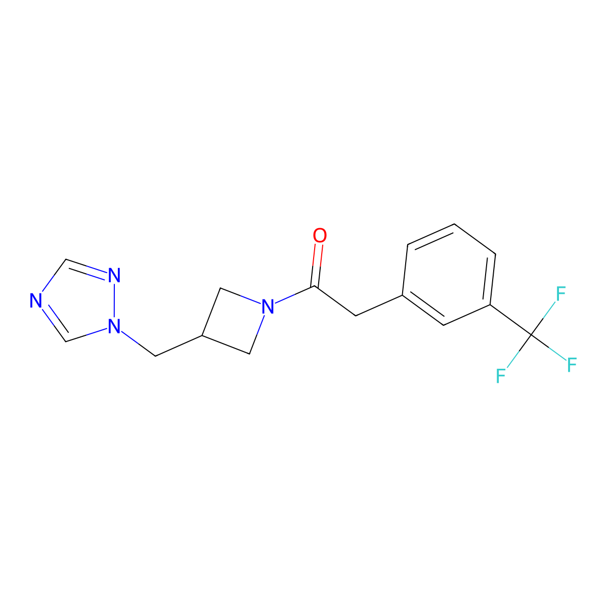1-{3-[(1H-1,2,4-triazol-1-yl)methyl]azetidin-1-yl}-2-[3-(trifluoromethyl)phenyl]ethan-1-one molecular structure, CAS 2309727-74-8